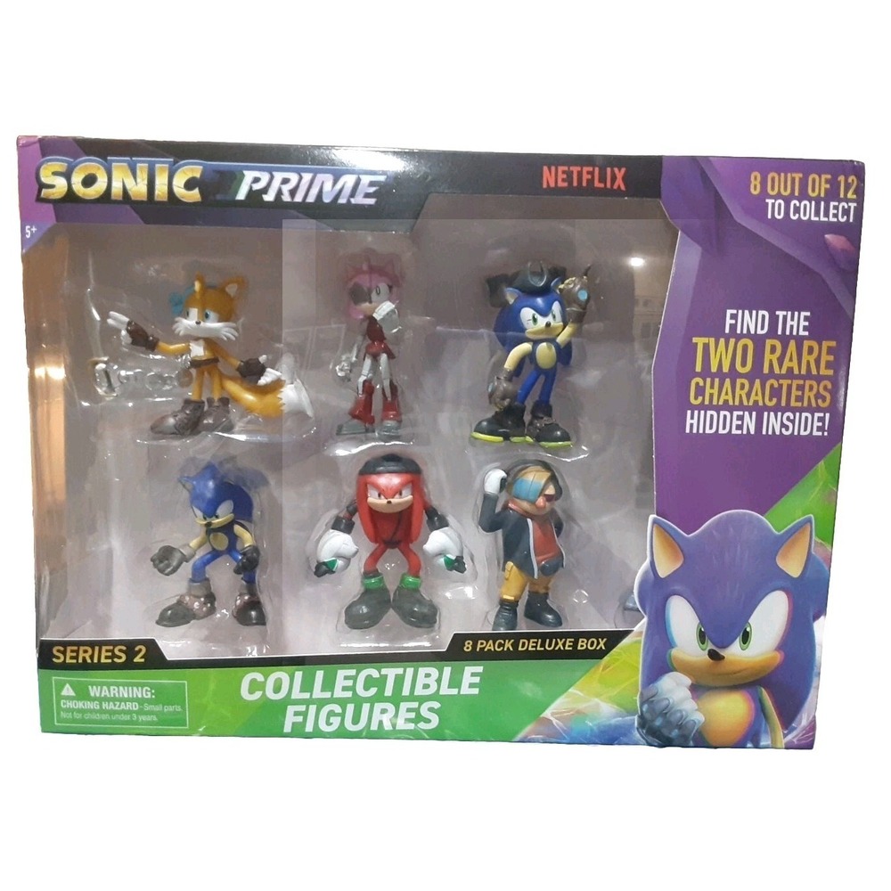 Sonic Prime Netflix Series 2 Collectible Figures 8 Pack Deluxe 2 Rare Figures